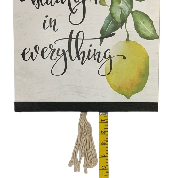 Zest Garden Wall Hanging Lemon Modern FarmHouse Shabby Phrase Large 25 x 12 in - Picture 9 of 15